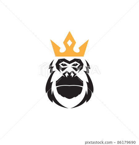 old face gorilla with crown logo design vector graphic symbol icon illustration creative idea 86179690