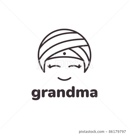 cartoon old woman indian with turban logo design vector graphic symbol icon illustration creative idea 86179797