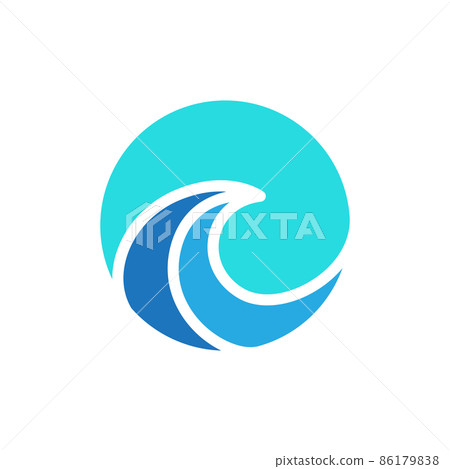 circle geometric waves colorful blue logo design vector graphic symbol icon illustration creative idea 86179838