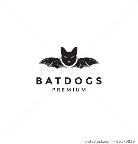 little bat with head dog logo design vector graphic symbol icon illustration creative idea 86179839
