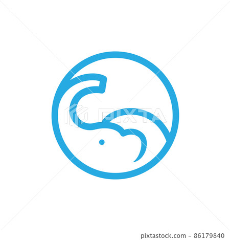 circle with elephant blue logo design vector graphic symbol icon illustration creative idea 86179840