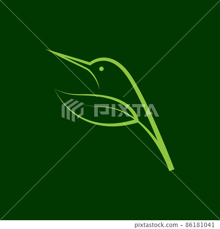 little bird with leaf wings logo design vector graphic symbol icon sign illustration creative ide 86181041
