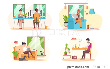 Office workers. Co-workers. Colleagues discuss project teamwork. Office staff work and communication 86181119