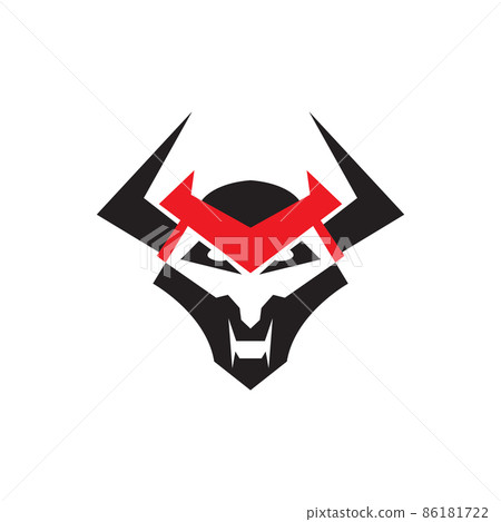face modern viking with horn logo design vector graphic symbol icon sign illustration creative idea 86181722