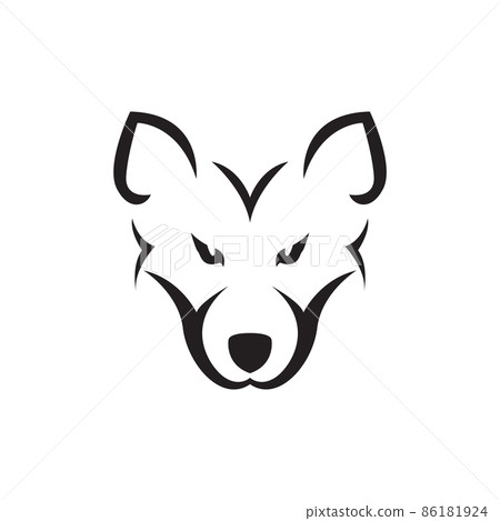 face black little wolf logo design vector graphic symbol icon sign illustration creative idea 86181924