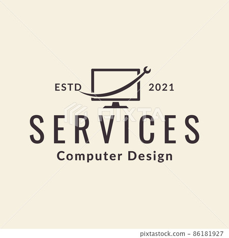 computer monitor with wrench service line logo design vector graphic symbol icon sign illustration creative idea computer monitor with wrench service line logo design vector graphic symbol icon sign illustration creative idea 86181927