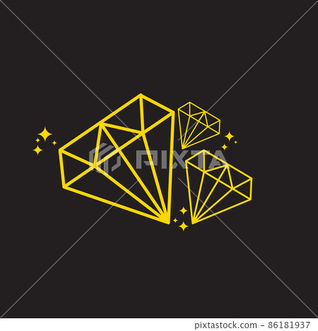 line yellow diamond glow shine logo design vector graphic symbol icon sign illustration creative idea 86181937