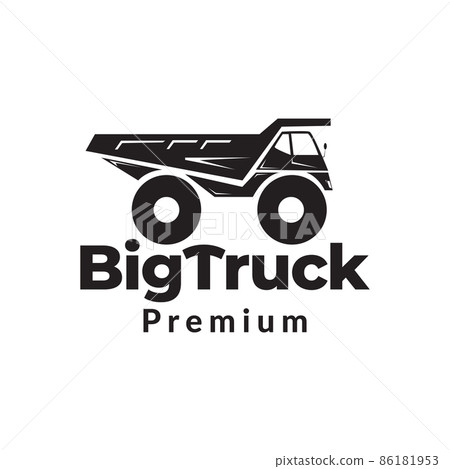 black big truck mining logo design vector graphic symbol icon sign illustration creative idea 86181953