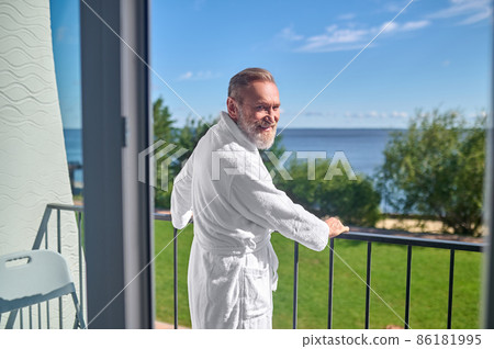 Vacationer enjoying his stay at the spa resort 86181995