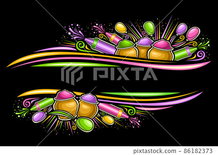 Vector Border for Holi Festival 86182373