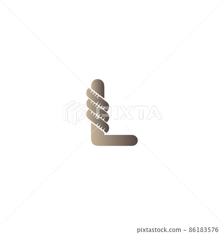 Letter L wrapped in rope icon logo design...-插圖素材 [86183576] - PIXTA圖庫
