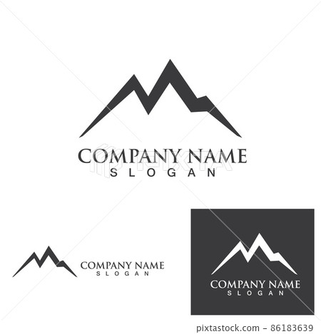 Mountain and wave logo landscape icons template - Stock Illustration ...