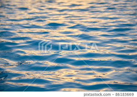 Closeup seascape surface of blue sea water with small ripple waves. 86183669