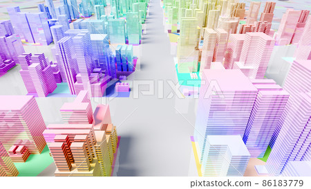 城市 城市建築 城市辦公樓 商務區 辦公區 3D 插圖 86183779