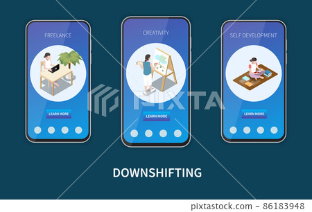 Downshifting Banners Set - Stock Illustration [86183948] - PIXTA