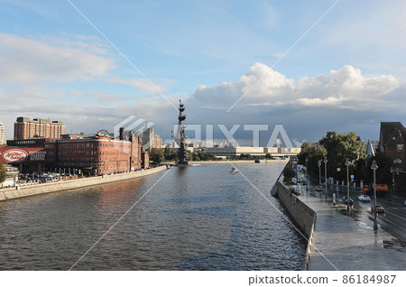 view of the monument to Peter the Great and the Moscow River in Moscow view of the monument to Peter the Great and the Moscow River in Moscow 86184987
