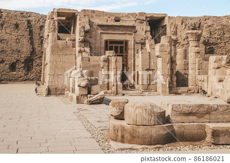 The ruins of the ancient temple of Horus in Edfu, Egypt 86186021