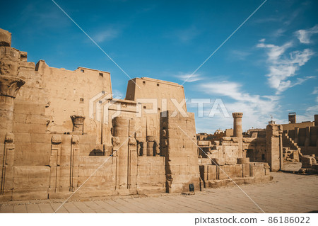 The ruins of the ancient temple of Horus in Edfu, Egypt The ruins of the ancient temple of Horus in Edfu, Egypt 86186022