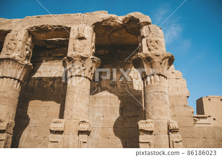 The ruins of the ancient temple of Horus in Edfu, Egypt The ruins of the ancient temple of Horus in Edfu, Egypt 86186023