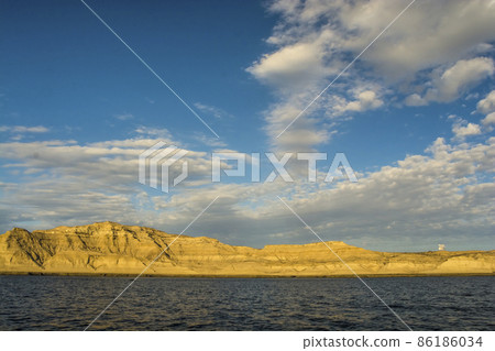 Coastal landscape with cliffs in Patagonia Argentina Coastal landscape with cliffs in Patagonia Argentina 86186034