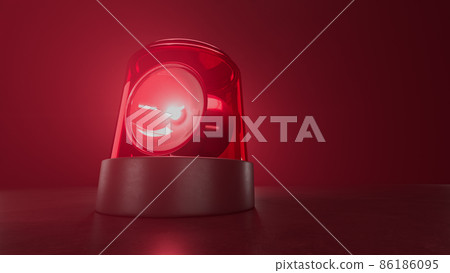3d render red emergency flasher with volume light 3d render red emergency flasher with volume light 86186095