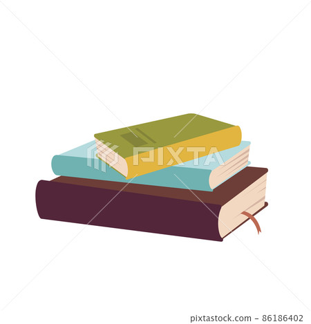 A stack of books for reading, learning and relaxing. Educational material for the school. Icon for the library. Vector illustration 86186402