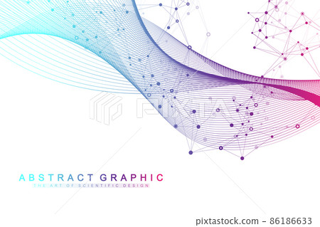 Global network connection concept. Social network communication in the global business. Big data visualization. Internet technology. Vector illustration. 86186633