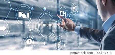 Mentoring Motivation Coaching Career Business Technology concept 86187320