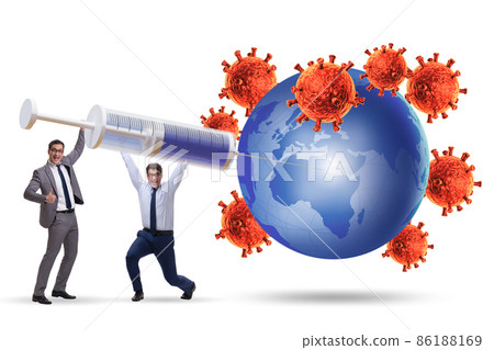 Concept of gloval vaccination against covid-19 coronavirus 86188169