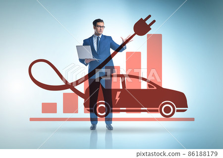 Growth of electric car usage concept Growth of electric car usage concept 86188179