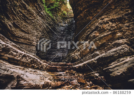Natural Karst Canyon Landscape in Albania Natural Karst Canyon Landscape in Albania 86188259