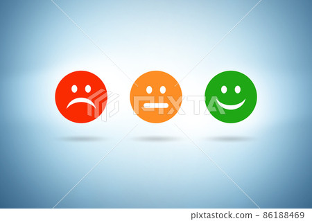 Illustration of customer feedback with faces 86188469