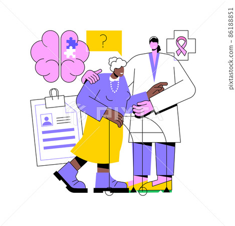 Alzheimer disease abstract concept vector illustration. Amnesia diagnosis, dementia, alzheimer treatment, degenerative disease, dotage problem, aged people illness, memory loss abstract metaphor. Alzheimer disease abstract concept vector illustration. Amnesia diagnosis, dementia, alzheimer treatment, degenerative disease, dotage problem, aged people illness, memory loss abstract metaphor. 86188851