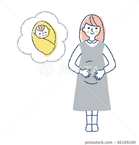 Pregnant mom and baby in a speech bubble 86189200