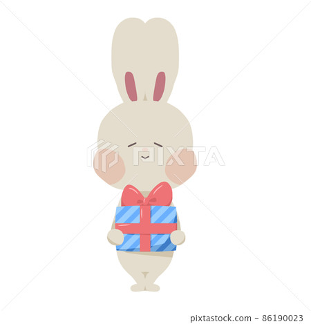 一隻兔子贈送禮物的插圖 一隻兔子贈送禮物的插圖 86190023