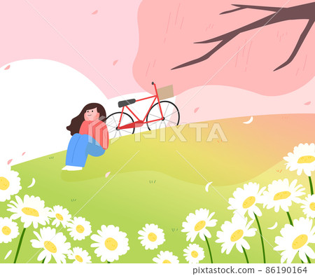 Exciting spring landscape illustration 07 Exciting spring landscape illustration 07 86190164