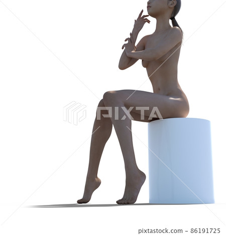 Beauty image young female perming3DCG illustration material 86191725