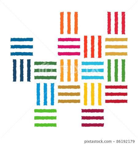SDGs 彩色三斷圖案,彩色日本圖案,矢量圖 SDGs 彩色三斷圖案,彩色日本圖案,矢量圖 86192179