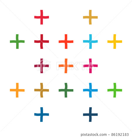 SDGs 彩色十字圖案,彩色日本圖案,矢量圖 SDGs 彩色十字圖案,彩色日本圖案,矢量圖 86192183