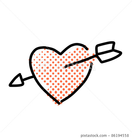 心粗筆跡可愛筆劃風格 86194558