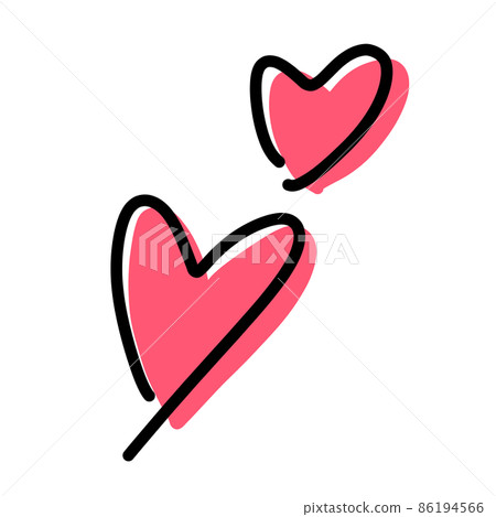Heart rough handwriting cute pen drawing style 86194566