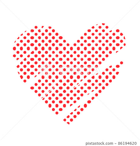 Heart rough handwriting cute pen drawing style dot pattern Heart rough handwriting cute pen drawing style dot pattern 86194620