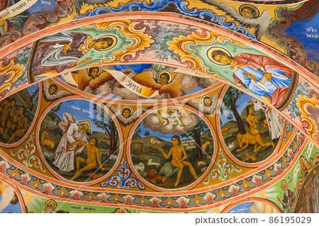 Bulgarian world heritage, frescoes of the monastery of Lira Bulgarian world heritage, frescoes of the monastery of Lira 86195029