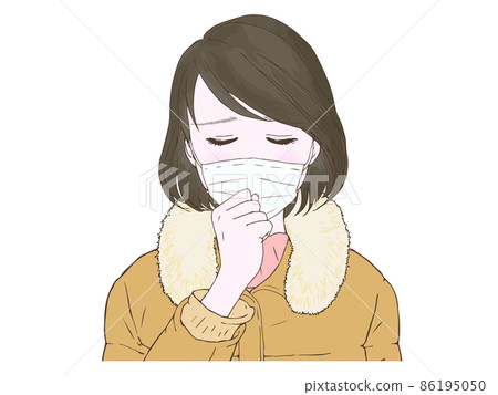 A woman who has a cold ② A fist in her mouth A woman who has a cold ② A fist in her mouth 86195050