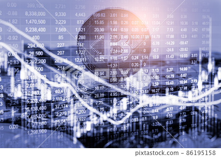 Modern way of exchange. Bitcoin is convenient payment in global economy market. Virtual digital currency and financial investment trade concept. Abstract cryptocurrency with gold bitcoin background. Modern way of exchange. Bitcoin is convenient payment in global economy market. Virtual digital currency and financial investment trade concept. Abstract cryptocurrency with gold bitcoin background. 86195158