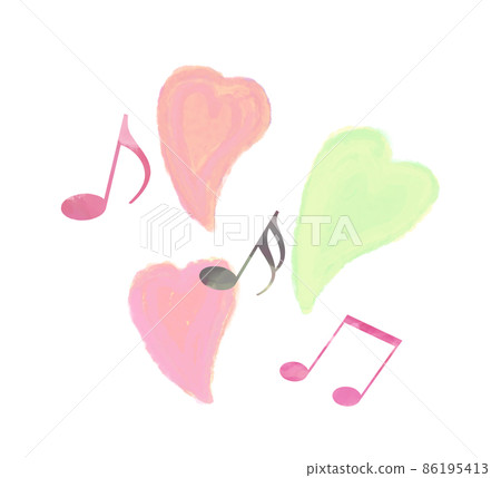 Musical note 22 Illustration watercolor pastel color 86195413