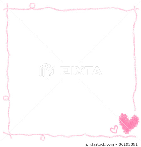 Illustration of pink heart frame background with crayon-like texture Illustration of pink heart frame background with crayon-like texture 86195861