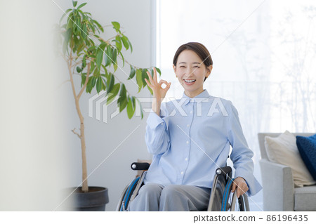 Wheelchair female smile Wheelchair female smile 86196435