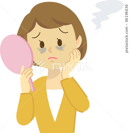 插圖素材:皮膚問題 皮膚暗沉的年輕女性 上半身 插圖素材:皮膚問題 皮膚暗沉的年輕女性 上半身 86196836