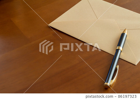 Image of writing letters on stationery and envelopes Image of writing letters on stationery and envelopes 86197323